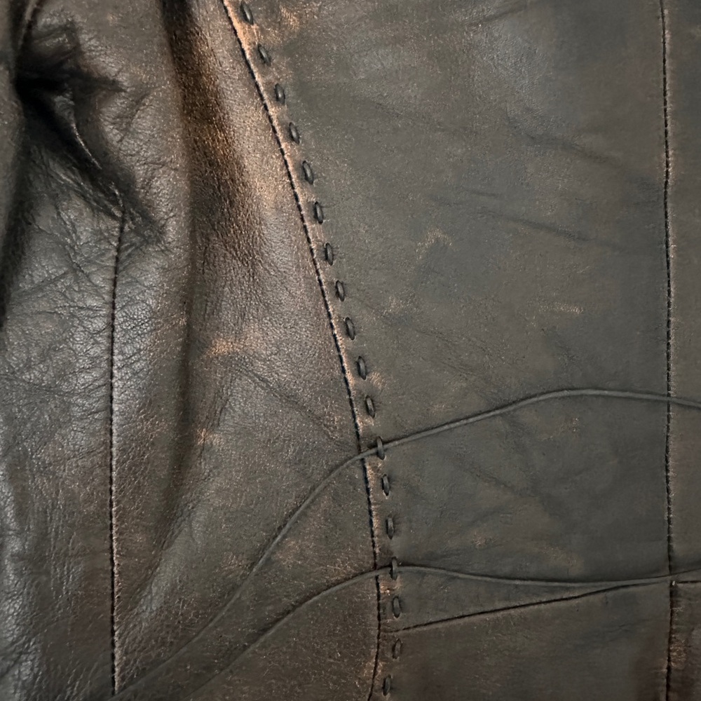 Roberta Scarpa Genuine Lamb Leather Vintage-Inspired Brown Jacket - Picture 4 of 11